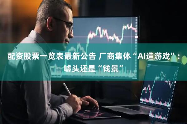配资股票一览表最新公告 厂商集体“AI造游戏”：噱头还是“钱景”